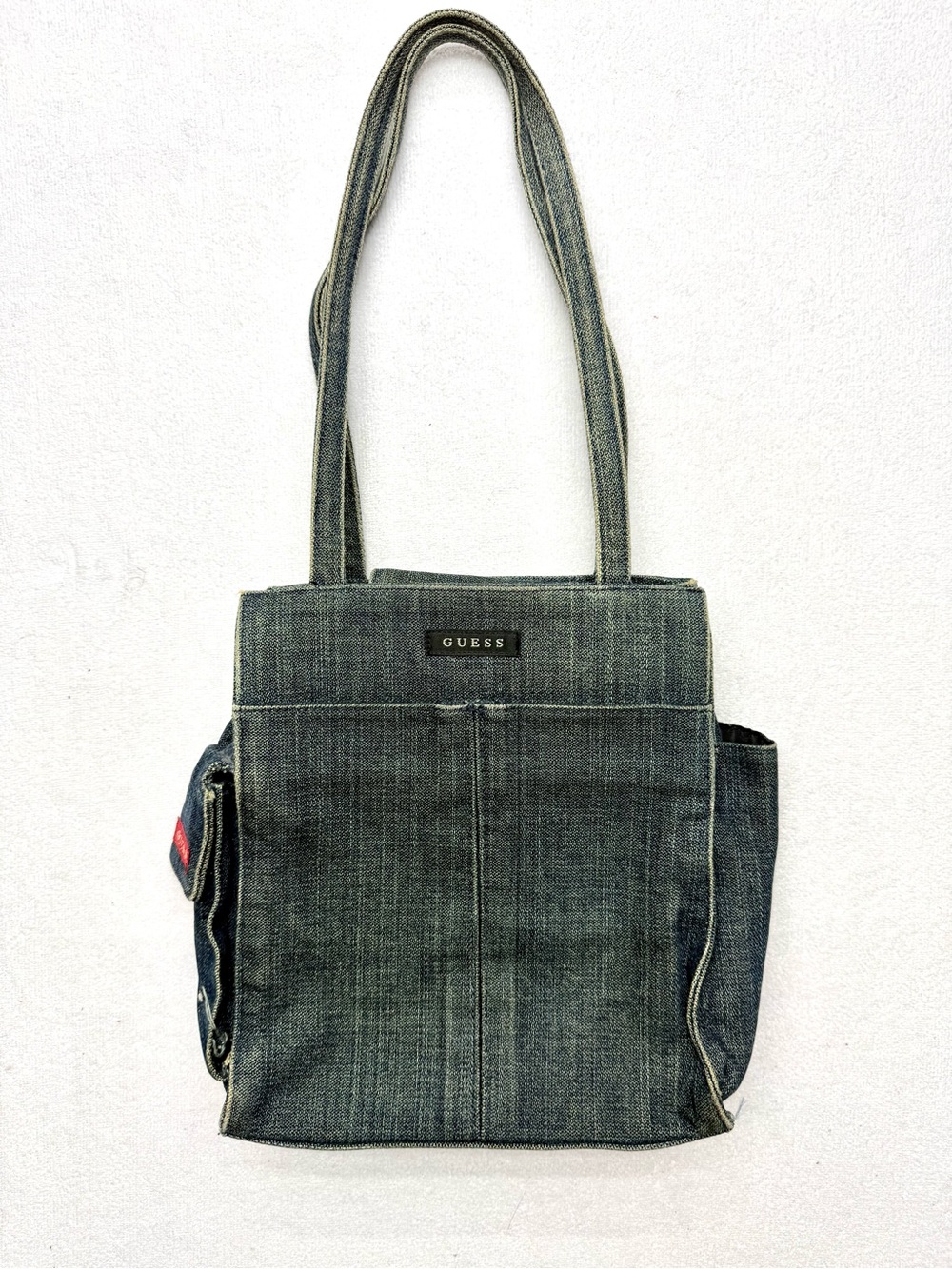 GUESS Denim Shoulder Tote in Blue